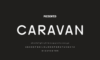 Digital modern alphabet font. Creative abstract urban, futuristic, fashion, sport, minimal technology typography.  Simple vector illustration with number