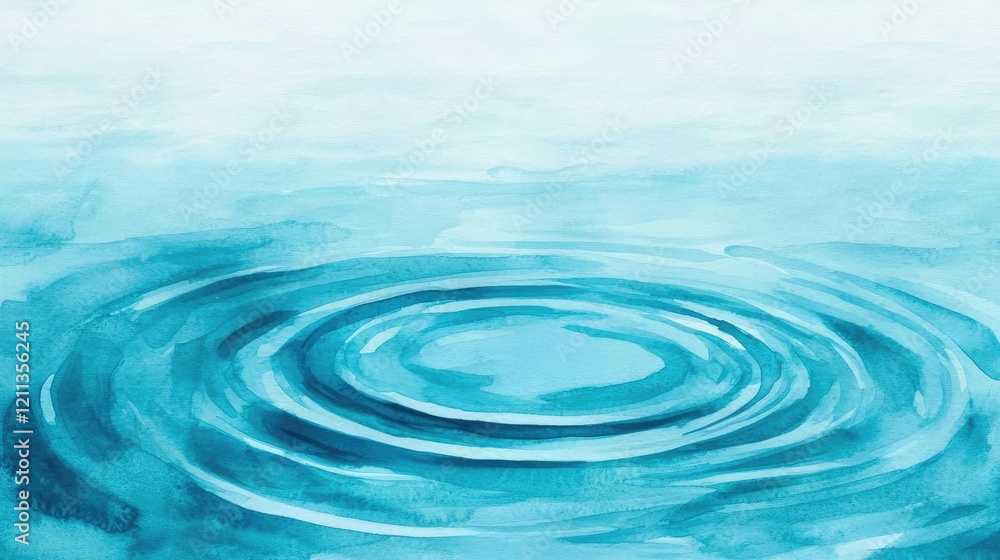 Aufkleber water watercolor concept. serene water ripple patterns create a tranquil and calming atmosphere in b