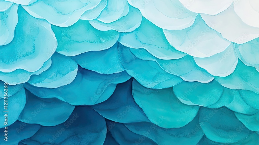 Poster water watercolor concept. a vibrant blue texture with layered waves creating a soothing visual exper