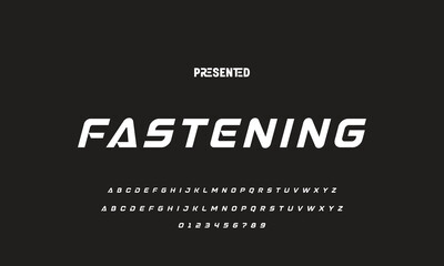 Digital modern alphabet font. Creative abstract urban, futuristic, fashion, sport, minimal technology typography.  Simple vector illustration with number