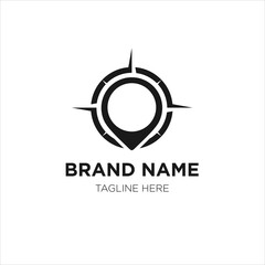 Compass Rose Logo Design with North, South, East, and West Direction Elements