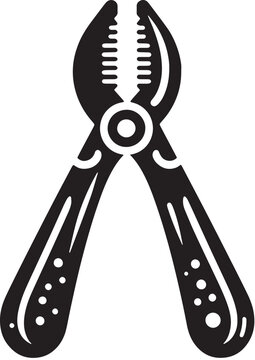 black pliers tool isolated clip art preview