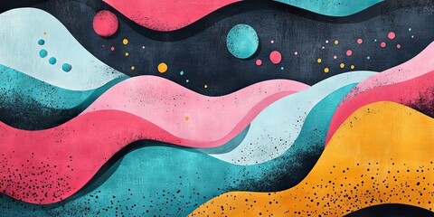 Obraz premium whimsical designs with flowing cute shapes, Generative AI