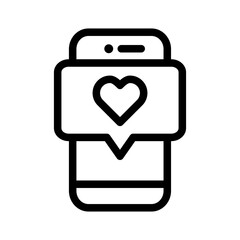 Smartphone Love Outline Style