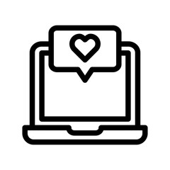 Laptop Love Outline Style