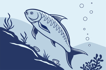 fish silhouette vector illustration