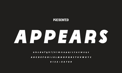 Digital modern alphabet font. Creative abstract urban, futuristic, fashion, sport, minimal technology typography.  Simple vector illustration with number