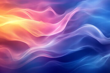 Obraz premium Abstract Colorful Waves: Serene, Dreamlike Swirls of Pink, Orange, and Blue