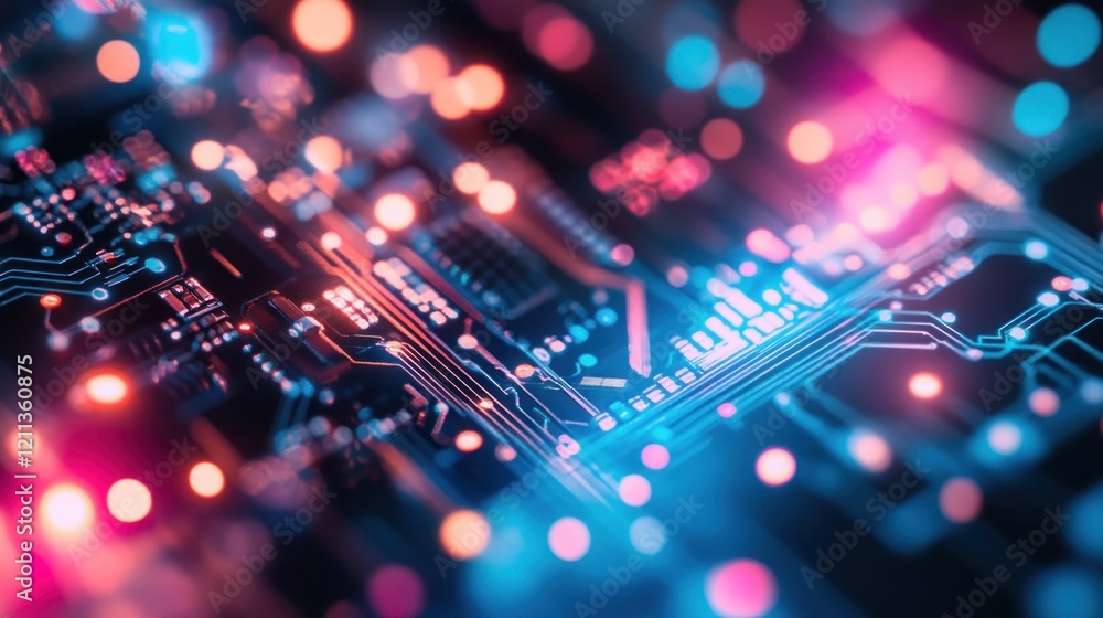 Poster illuminated circuit board: a microscopic view into technological advancement