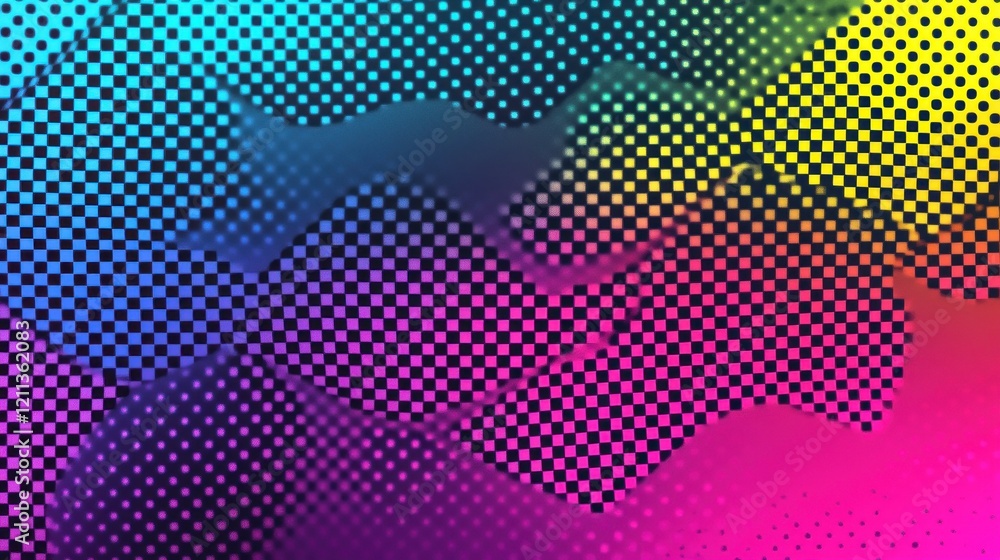 Poster colorful abstract halftone pattern background design