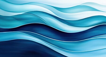 Water watercolor concept. Abstract waves in blue shades create a calming and modern design element.
