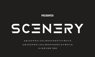 Naklejka premium Abstract modern urban alphabet fonts. Typography sport, technology, fashion, digital, future creative logo font. vector illustration