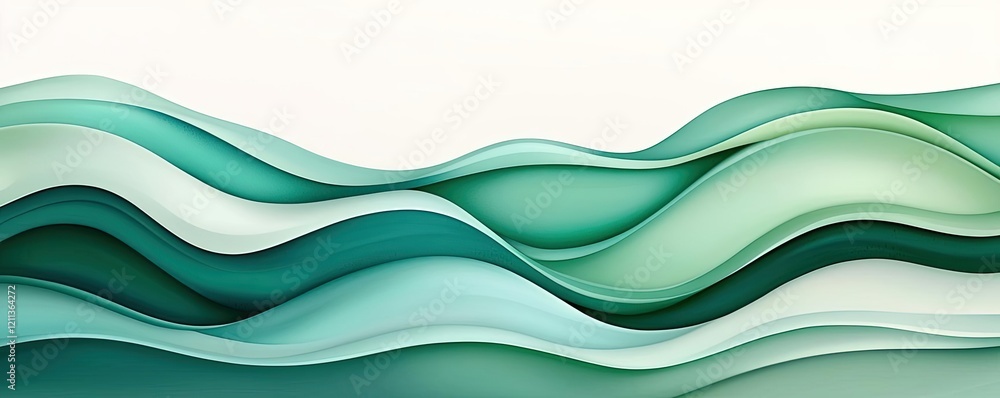 Poster water watercolor concept. elegant abstract waves in soothing teal tones create a calming visual expe
