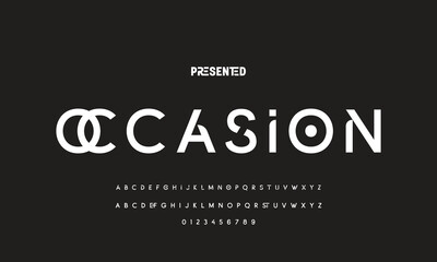 Modern Bold Font. Regular Italic Number Typography urban style alphabet fonts for fashion, sport, technology, digital, movie, logo design, vector illustration