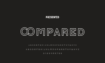 Modern Bold Font. Regular Italic Number Typography urban style alphabet fonts for fashion, sport, technology, digital, movie, logo design, vector illustration