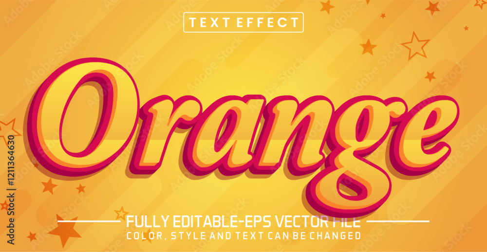 Poster orange font text effect editable