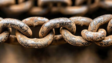 A chain of rusty metal links