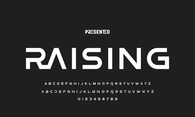 Modern Bold Font. Regular Italic Number Typography urban style alphabet fonts for fashion, sport, technology, digital, movie, logo design, vector illustration