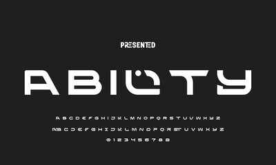 Obraz premium Modern Bold Font. Regular Italic Number Typography urban style alphabet fonts for fashion, sport, technology, digital, movie, logo design, vector illustration