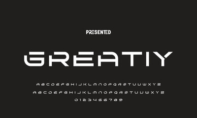 Modern Bold Font. Regular Italic Number Typography urban style alphabet fonts for fashion, sport, technology, digital, movie, logo design, vector illustration