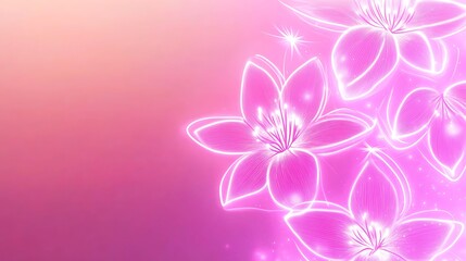 Obraz premium Glowing Pink Flowers Abstract Art Design