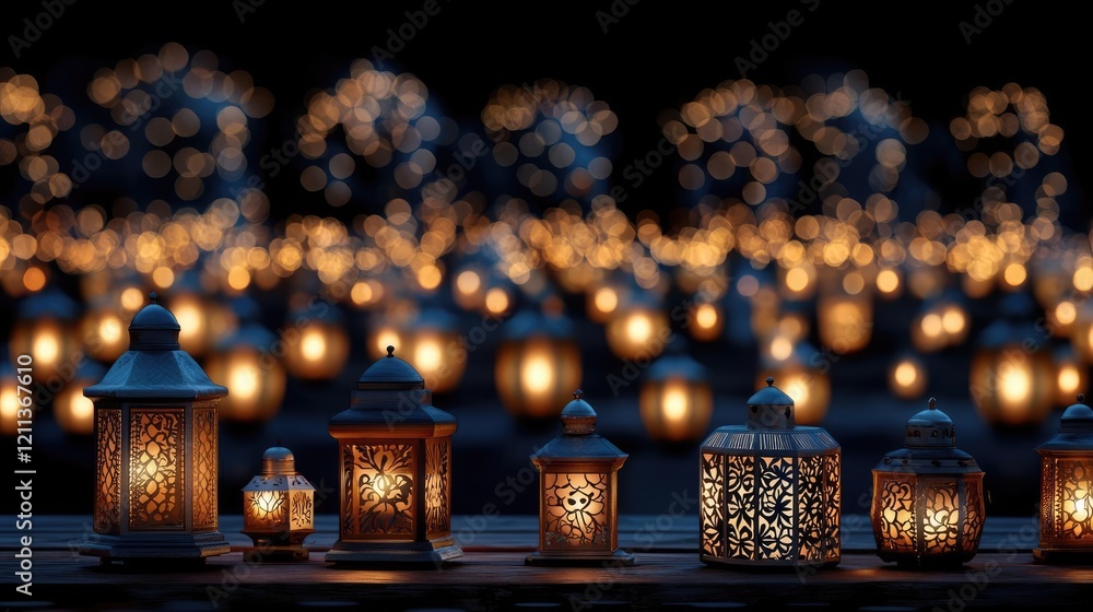 Aufkleber chinese new year celebration idea. beautiful lanterns glowing softly, creating a magical evening atm