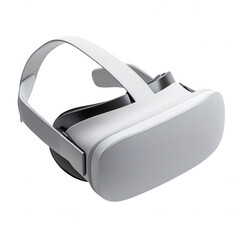 White Virtual Reality Headset Showcasing Modern Design and Functionality