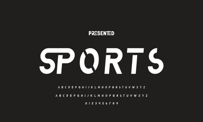 Modern Bold Font. Regular Italic Number Typography urban style alphabet fonts for fashion, sport, technology, digital, movie, logo design, vector illustration