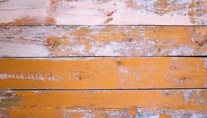 weathered orange wooden planks with peeling paint texture, rustic surface background ideal for design projects and vintage aesthetics


