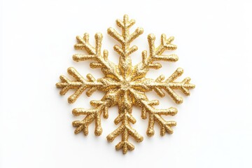 Gold snowflake isolated on white background