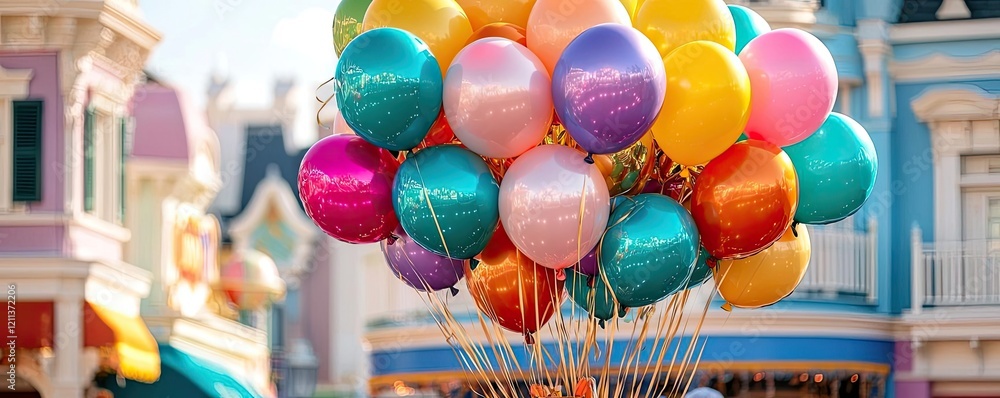 Aufkleber carnival celebration idea. colorful balloons float in the air, creating a festive and joyful atmosph