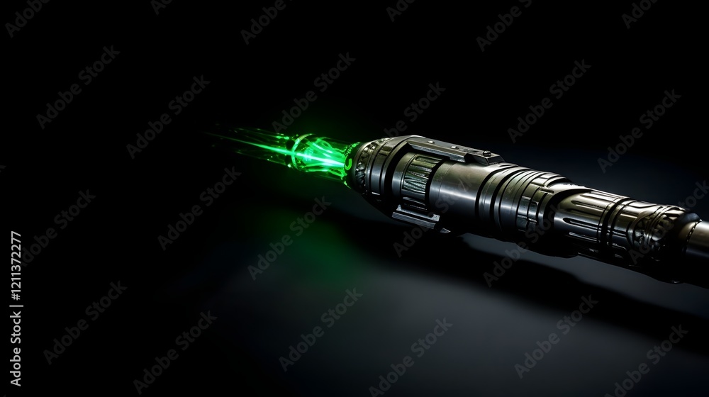 Aufkleber detailed close up photograph capturing the intense glow and luminous effect of a vibrant green laser