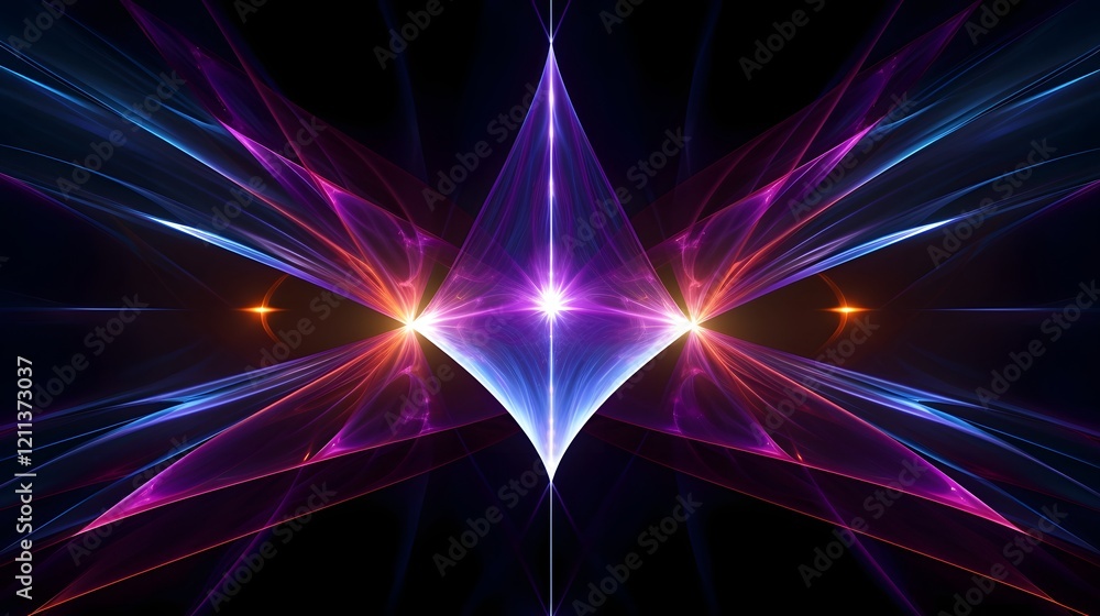 Poster mesmerizing abstract laser light patterns creating captivating geometric designs with vibrant digita
