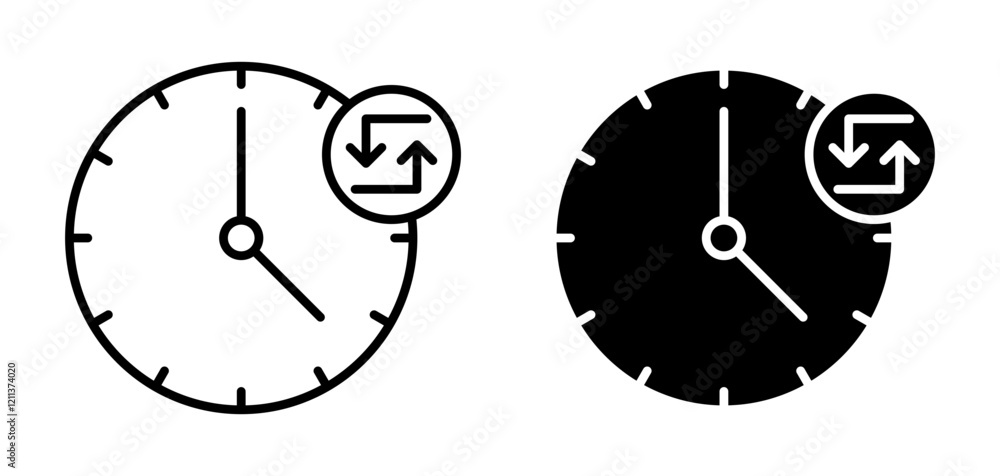 Poster change or update the date icons set in black filled and stroke line style