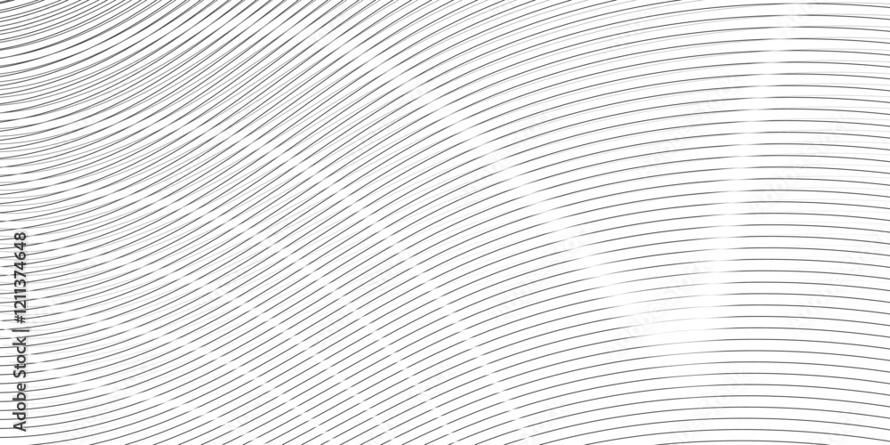 Aufkleber technology abstract lines on white background. undulate grey wave swirl, frequency sound wave, twist