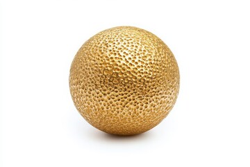 Golden sphere isolated on white background