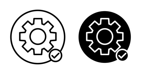 Efficiency icons set in black filled and stroke line style