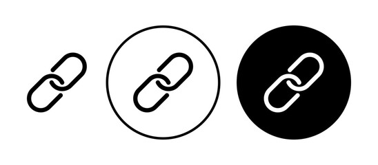Link icons set in black filled and stroke line style