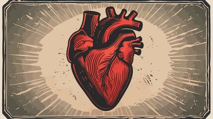 Unique Heart Hand Drawn Element in Flat Vector Style