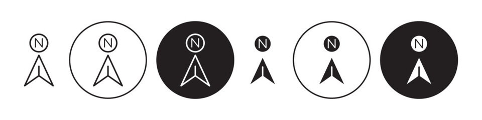 North icons set in black filled and stroke line style © Ranveer