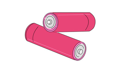line art color of battery illustration