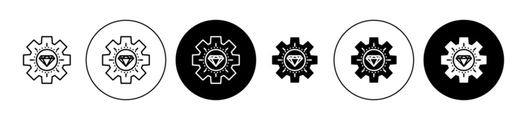 Operational excellence icons set in black filled and stroke line style