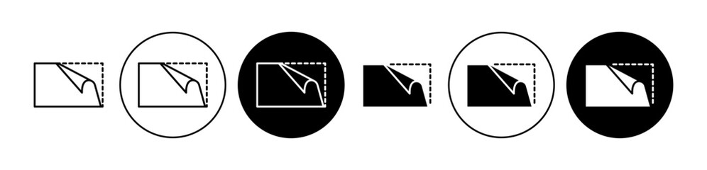 Peel off icons set in black filled and stroke line style