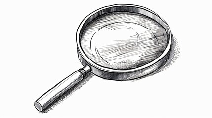 Hand-Drawn Magnifying Glass Flat Vector Illustration