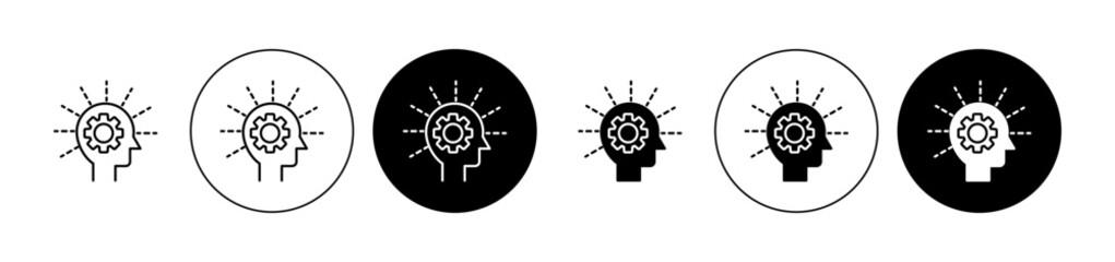 Realization icons set in black filled and stroke line style