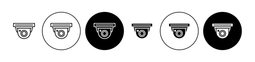 Security cam icons set in black filled and stroke line style © Ranveer