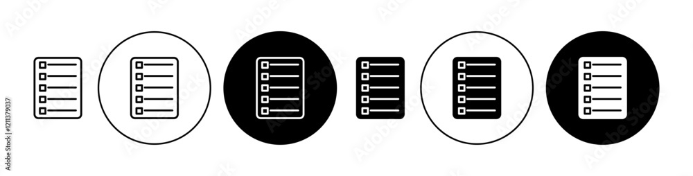Poster table of contents icons set in black filled and stroke line style