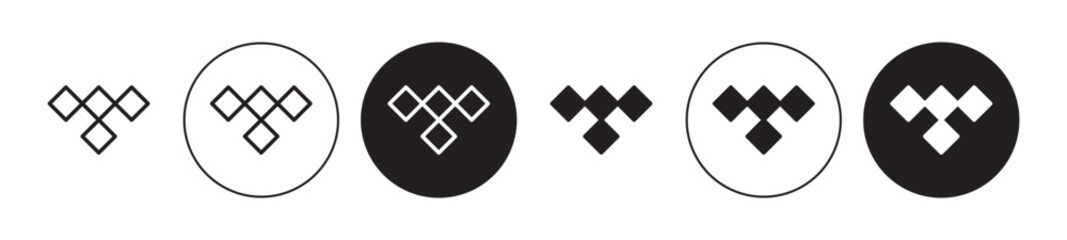 Tidal icons set in black filled and stroke line style