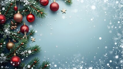 Naklejka premium Snow-Dusted Pines A Festive Christmas Wallpaper