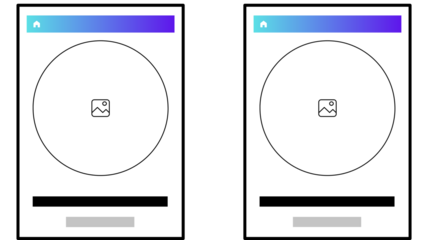 Illustration of a set of devices with buttons and icons for a web interface layout